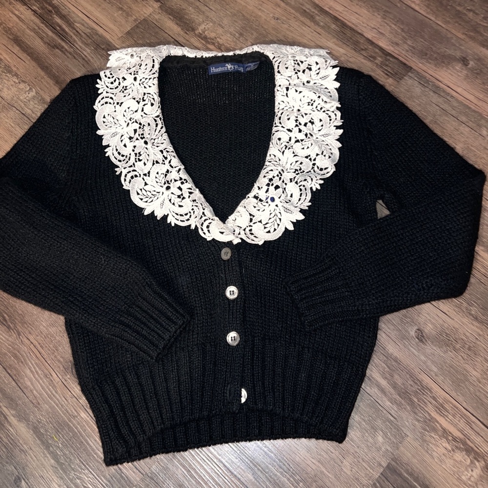 Vintage Shetland wool hunters run cardigan